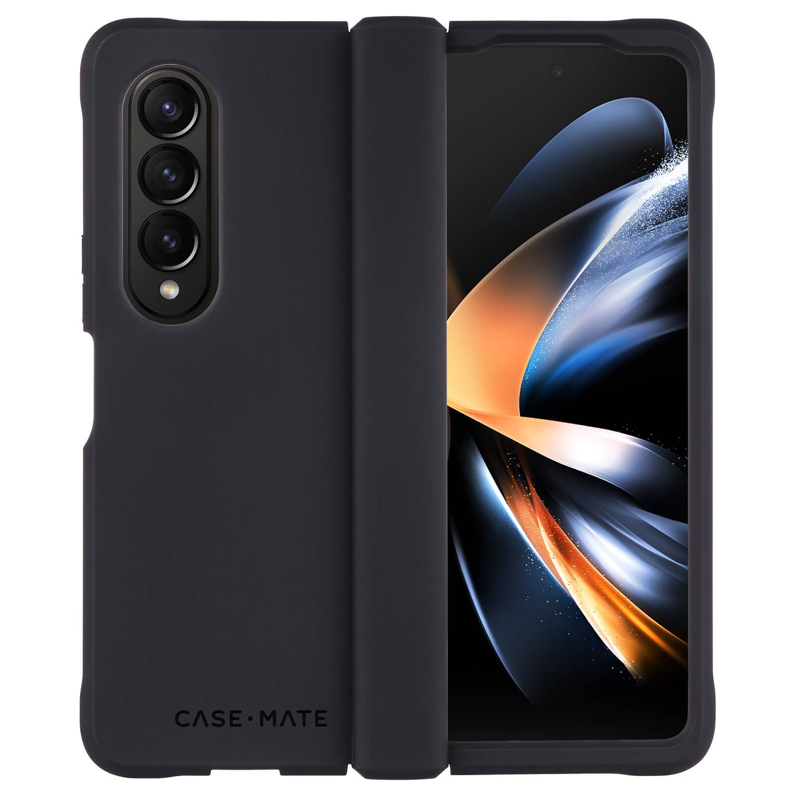Tough Plus - Galaxy Z Fold4 open showing back of device color::black