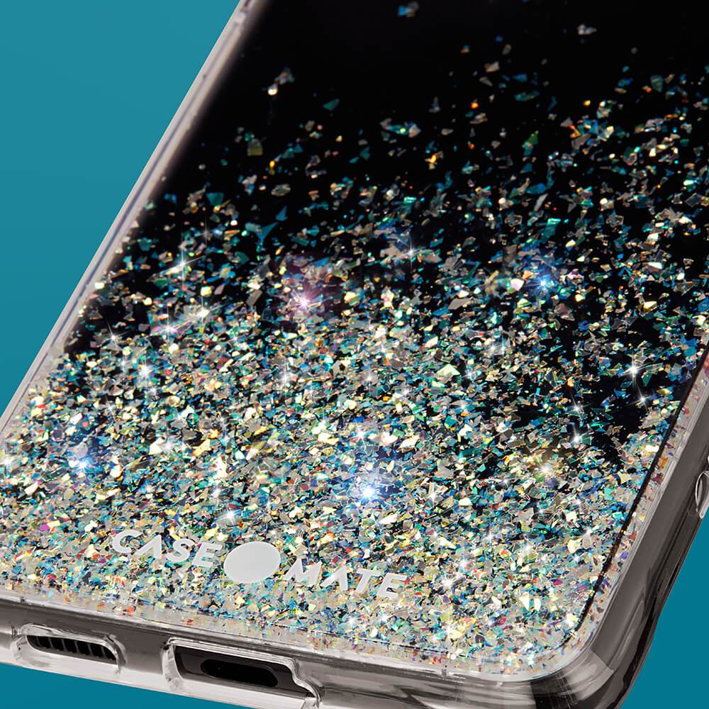 Close up of bottom of case. color::Twinkle Stardust