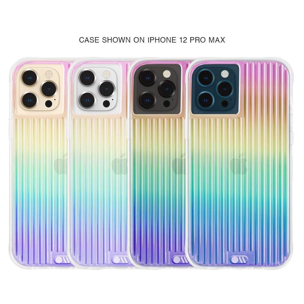 Case shown on iPhone 12 Pro Max. color::Iridescent