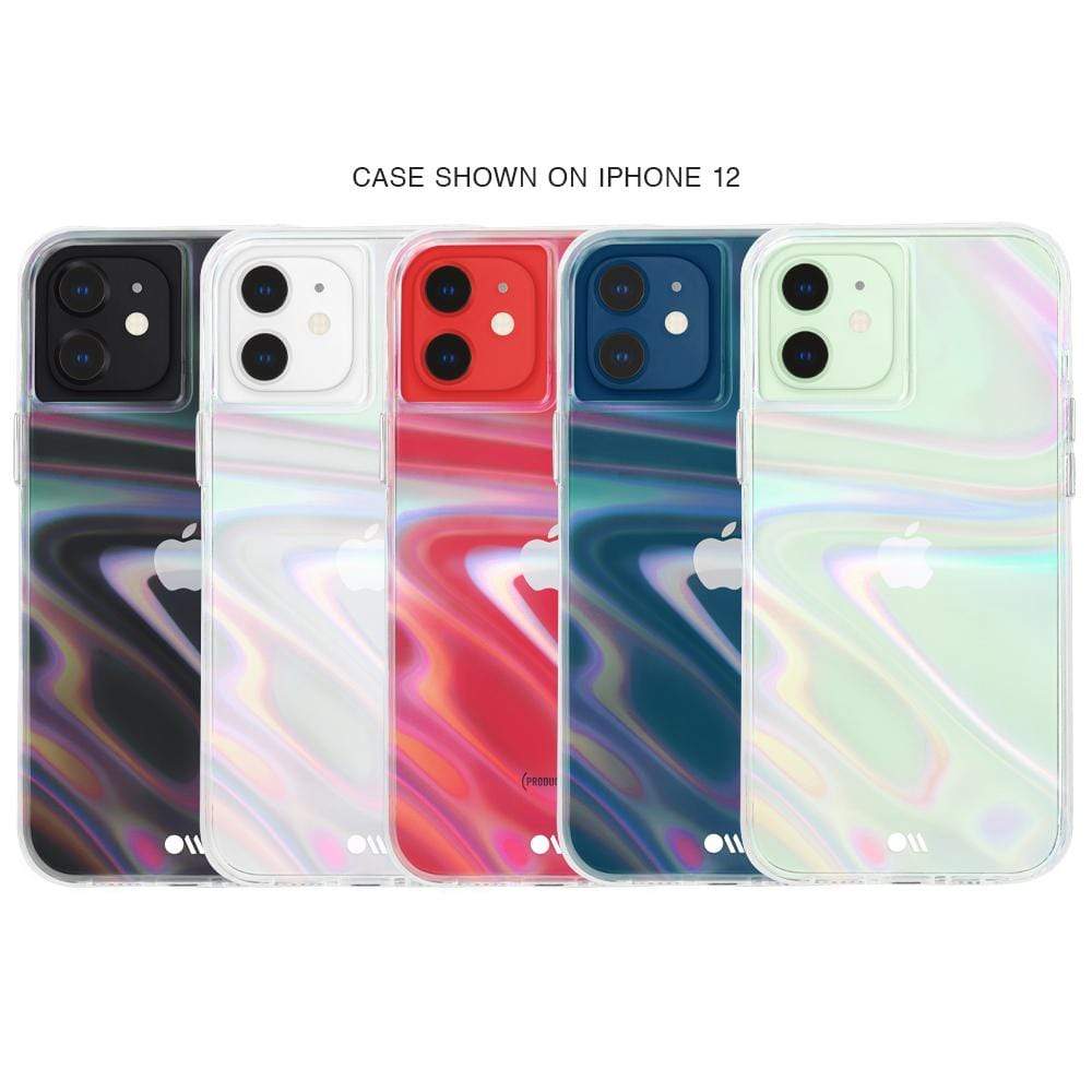 Case shown on iPhone 12 color::Soap Bubble