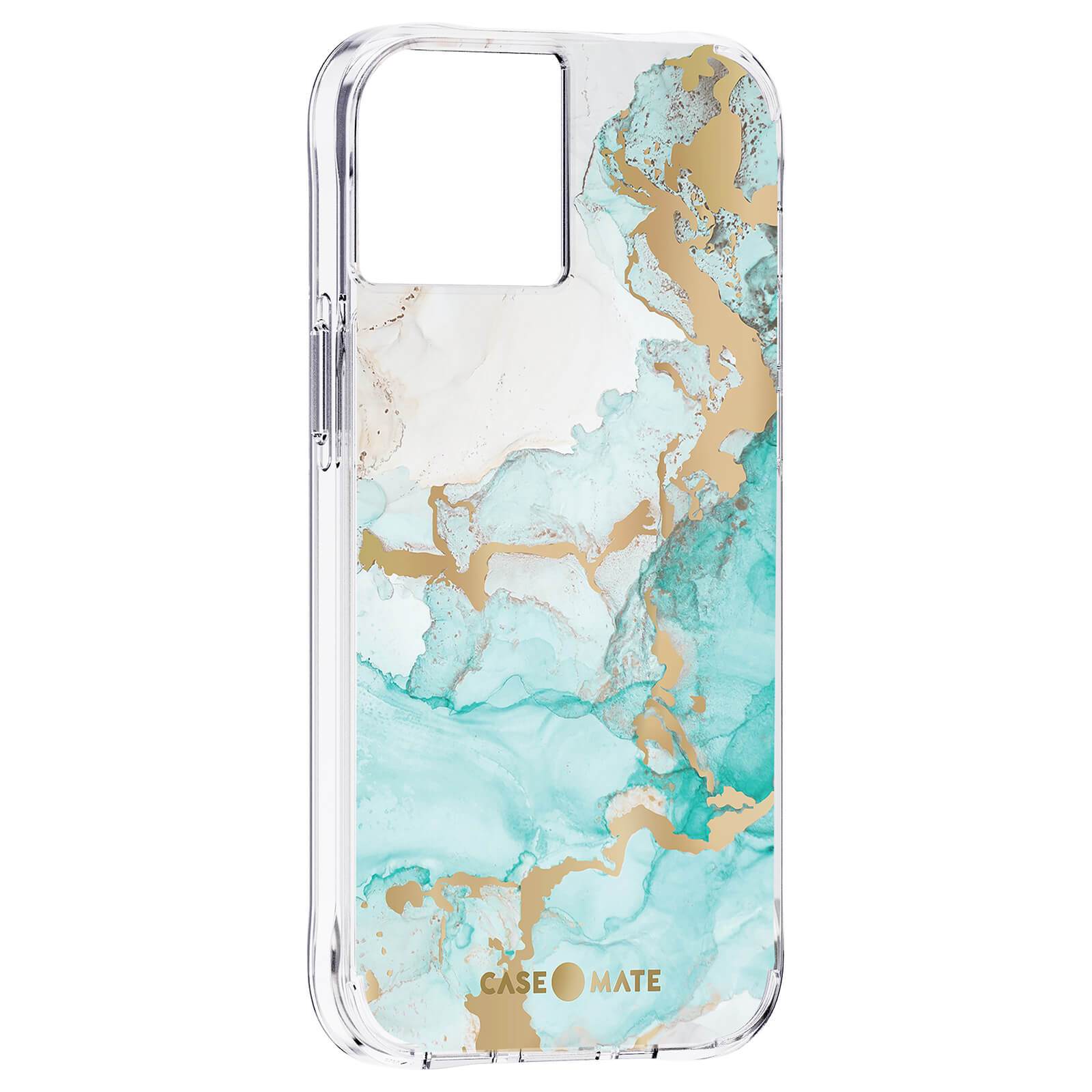 Blue and gold marble case for iPhone 13. color::Ocean Marble