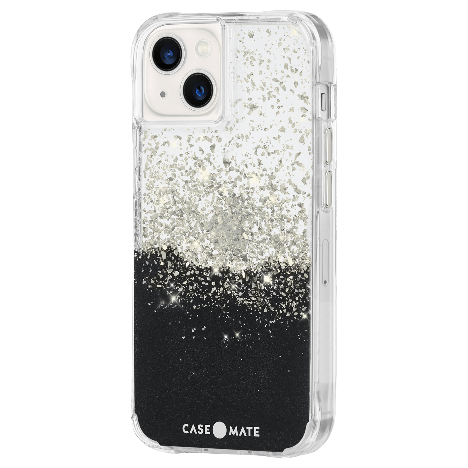 Black and silver sparkle case for iPhone 13 color::Karat Onyx