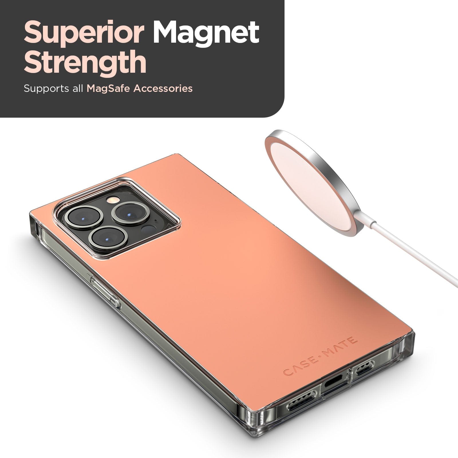Superior magnet strength supports all MagSafe accessories. color::Clay Pink
