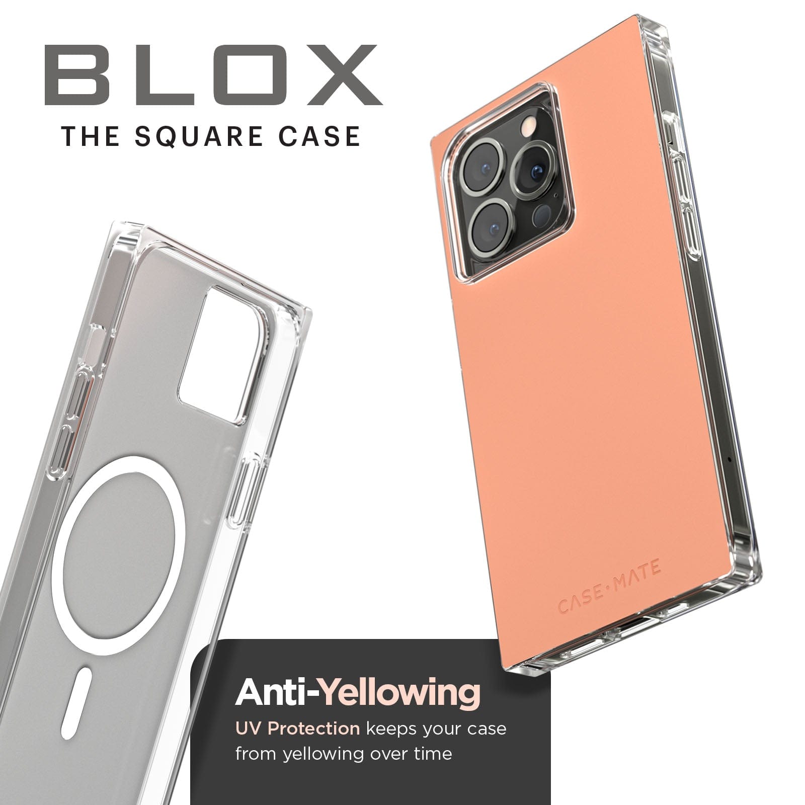 BLOX The Square Case. Anti-yellowing UV protection keeps your case from yellowing over time. color::Clay Pink
