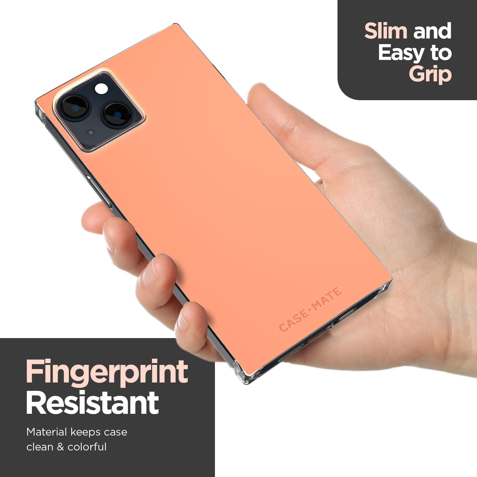 Slim and easy to grip. Fingerprint resistant materials keeps case clean & colorful. color::Clay Pink