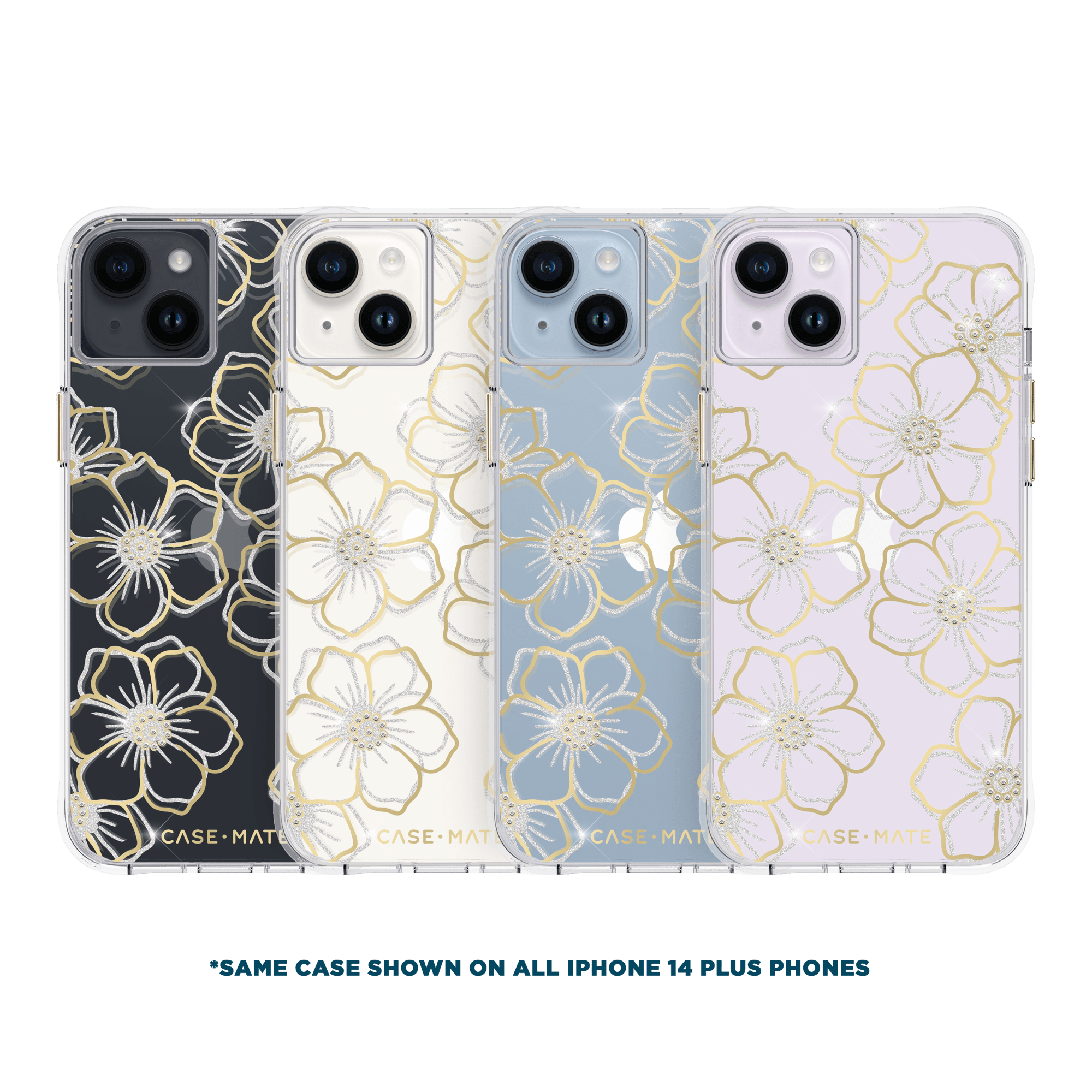 *SAME CASE SHOWN ON ALL IPHONE 14 PLUS PHONES color::Floral Gems