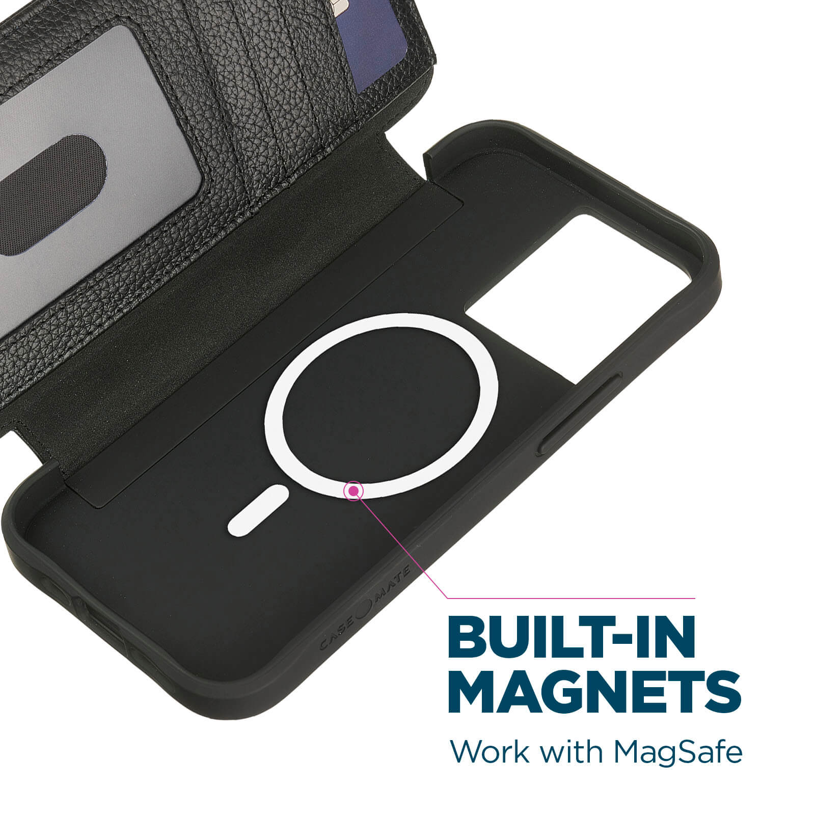 Built-in magnets work with MagSafe. color::Black