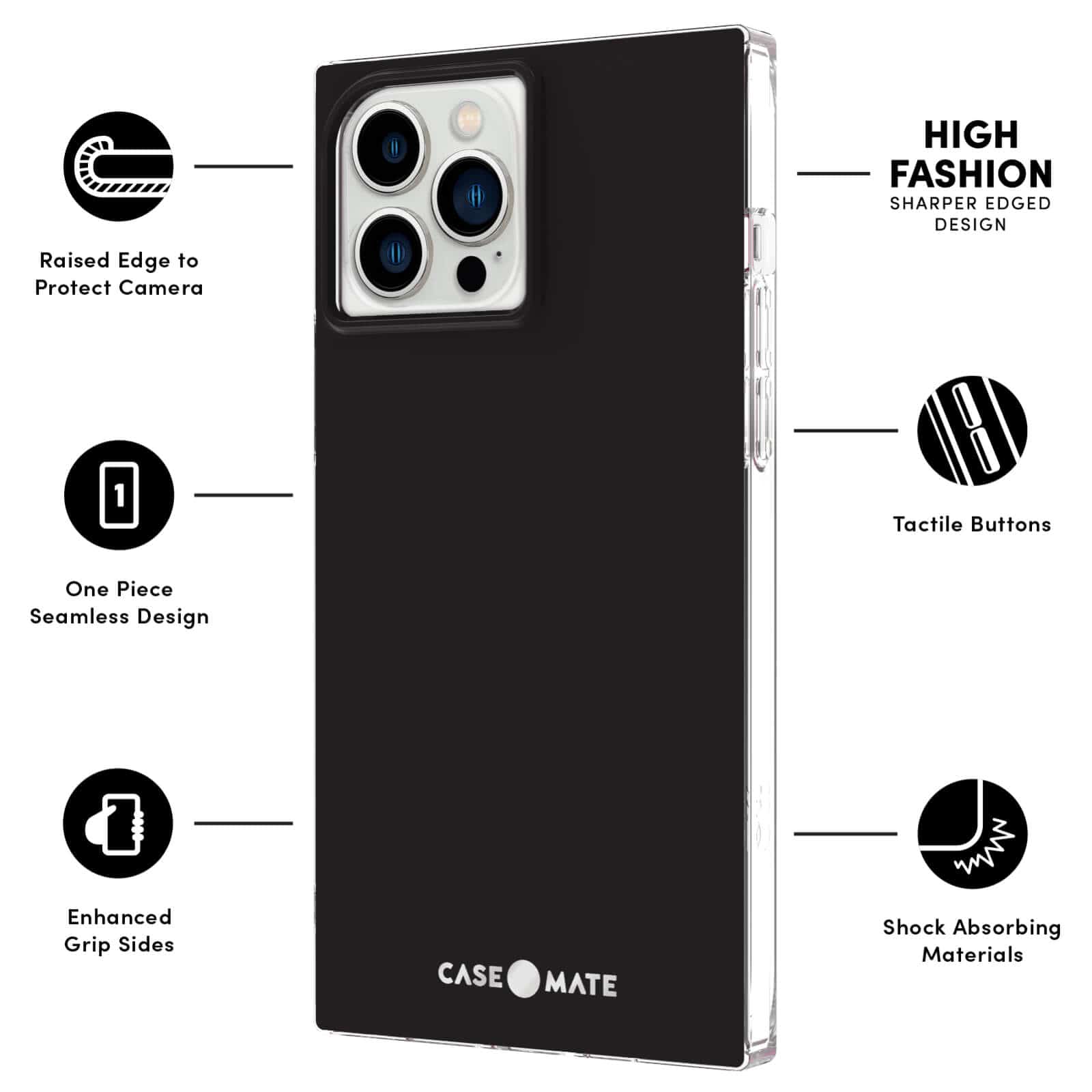 Case-Mate BLOX - Funda cuadrada para iPhone 13, transparente [protección  contra caídas de 10 pies] [compatible con MagSafe] Funda magnética para