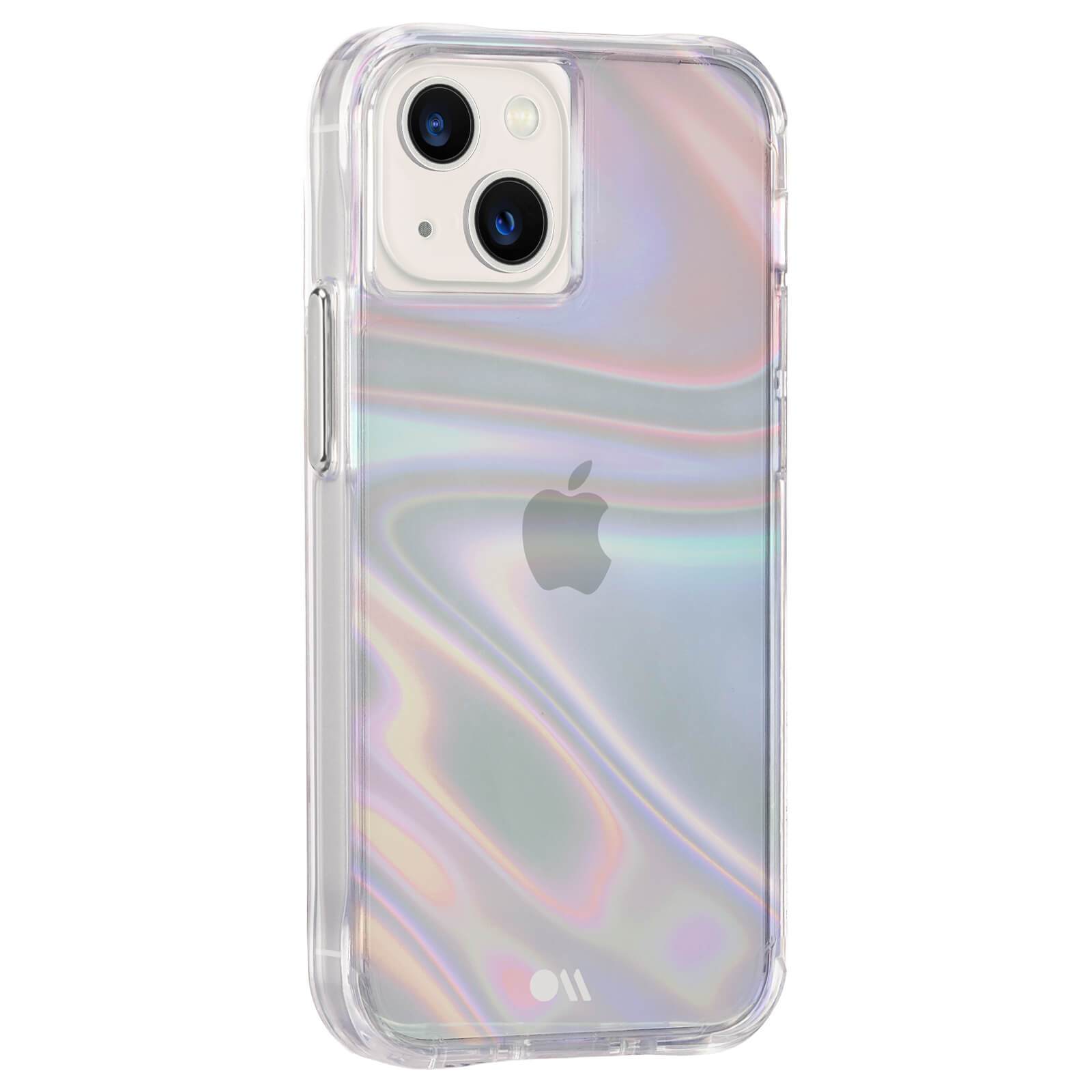 Soap Bubble iridescent swirl case for iPhone 13 mini. color::Soap Bubble