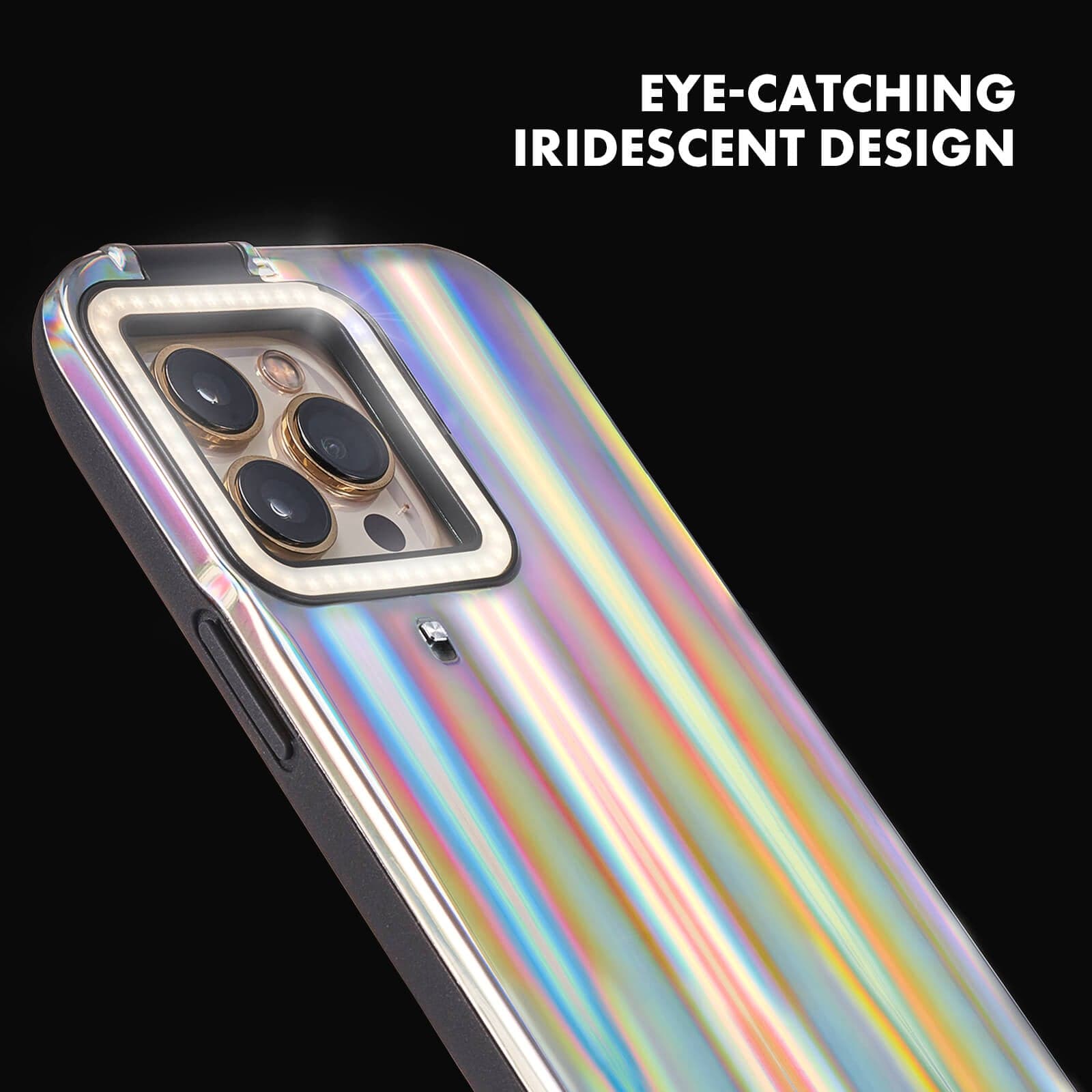 EYE-CATCHING IRIDESCENT DESIGN. COLOR::HOLOGRAPHIC