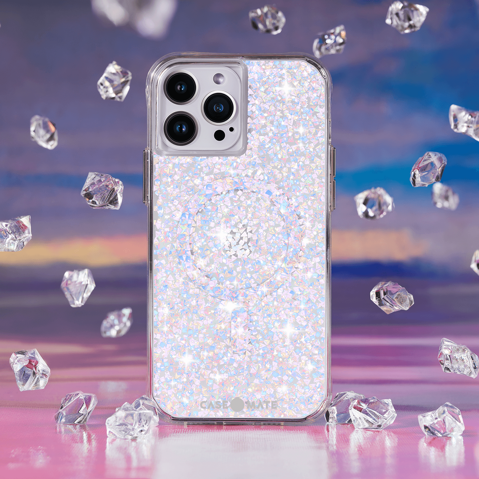 Twinkle diamond case surrounded by floating diamond. color::Twinkle Diamond