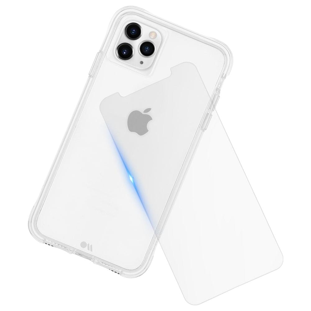 Clear protective case and screen protector for iPhone 11 Pro. color::Clear