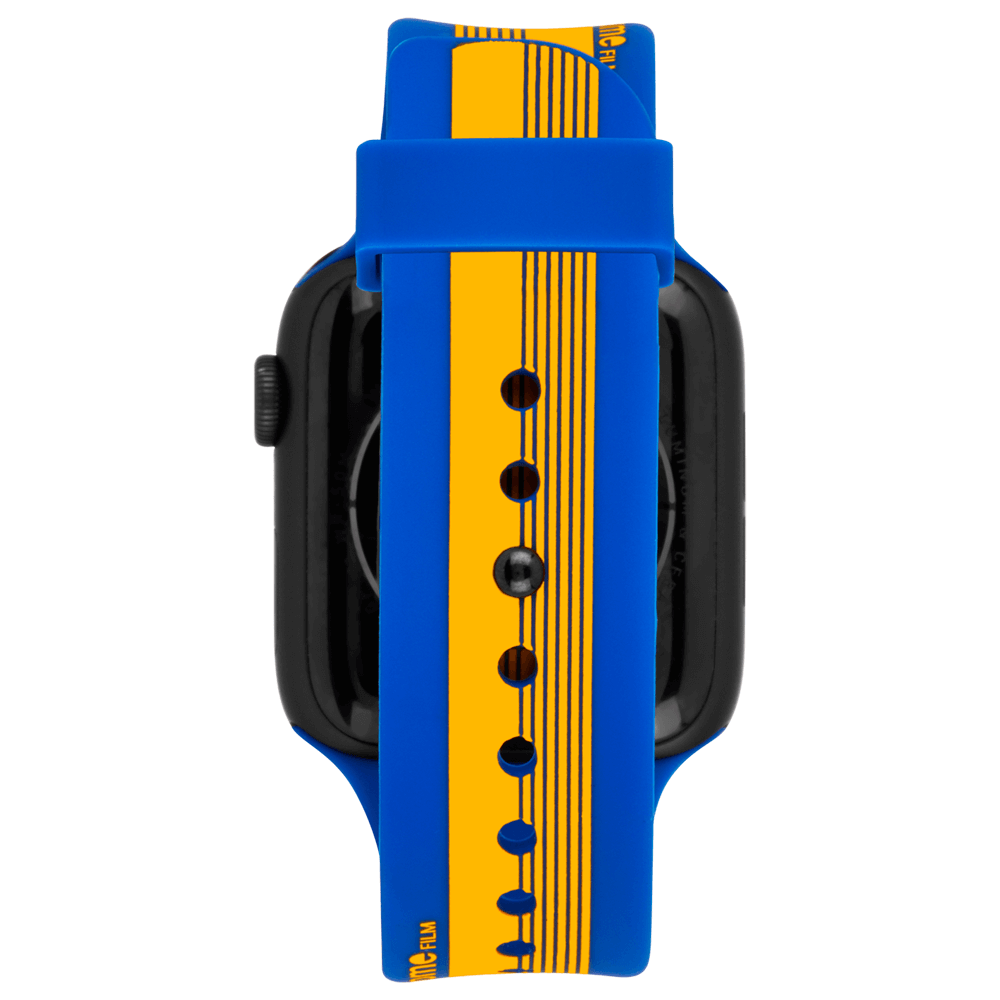 Back view of Blue Kodak Apple Watch Band. color::Ektachrome Blue