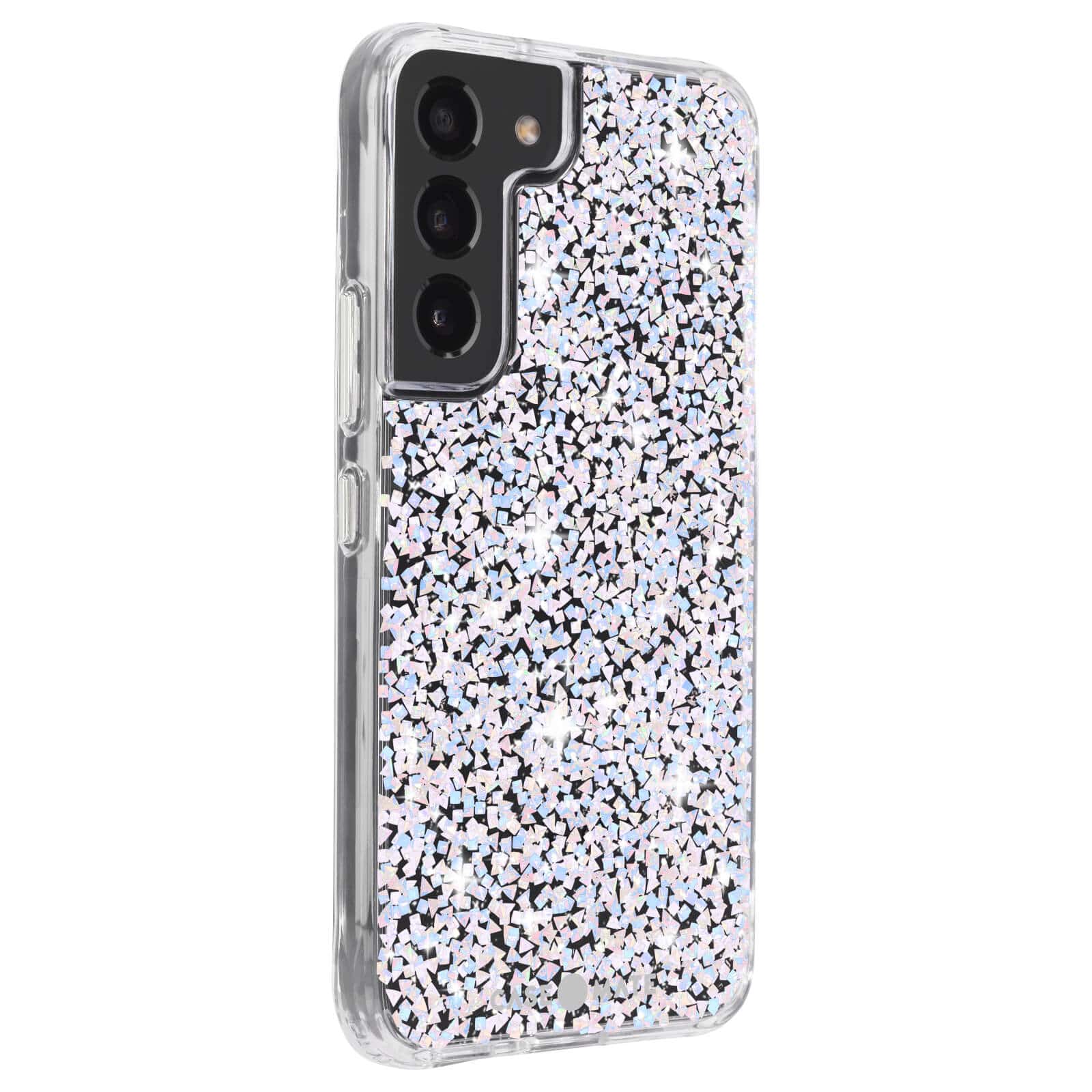 Iridescent sequins inside a clear case for Galaxy s22. color::Twinkle Diamond