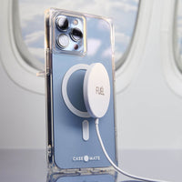 Fuel Wireless Charger Puck on Clear Blox color::white