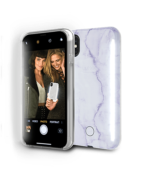 LuMee light up phone case for iPhone X. color::Lavender Marble
