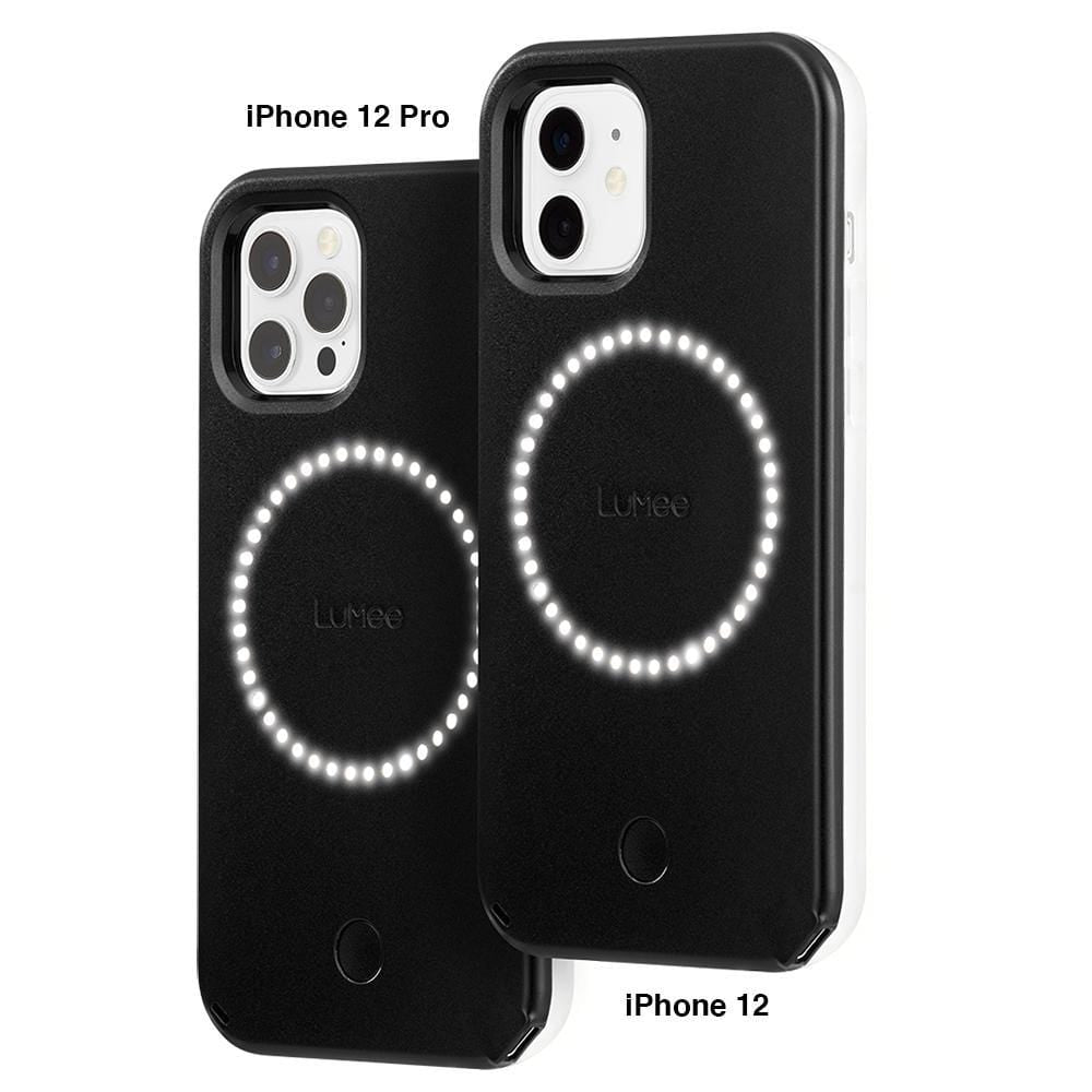 Case shown on iPhone 12 Pro and iPhone 12. color::Matte Black