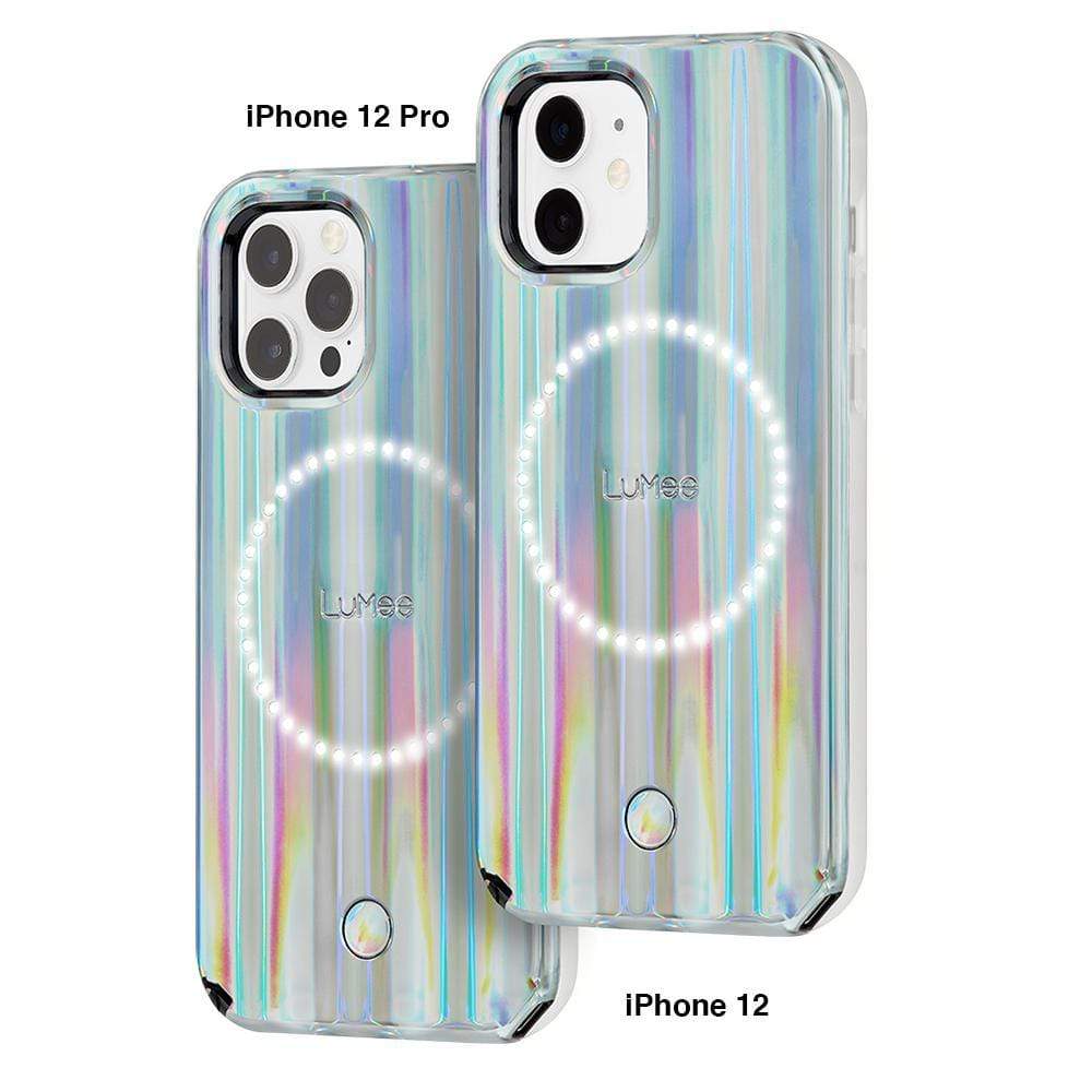 Case shown on iPhone 12 Pro and iPhone 12. color::Holographic