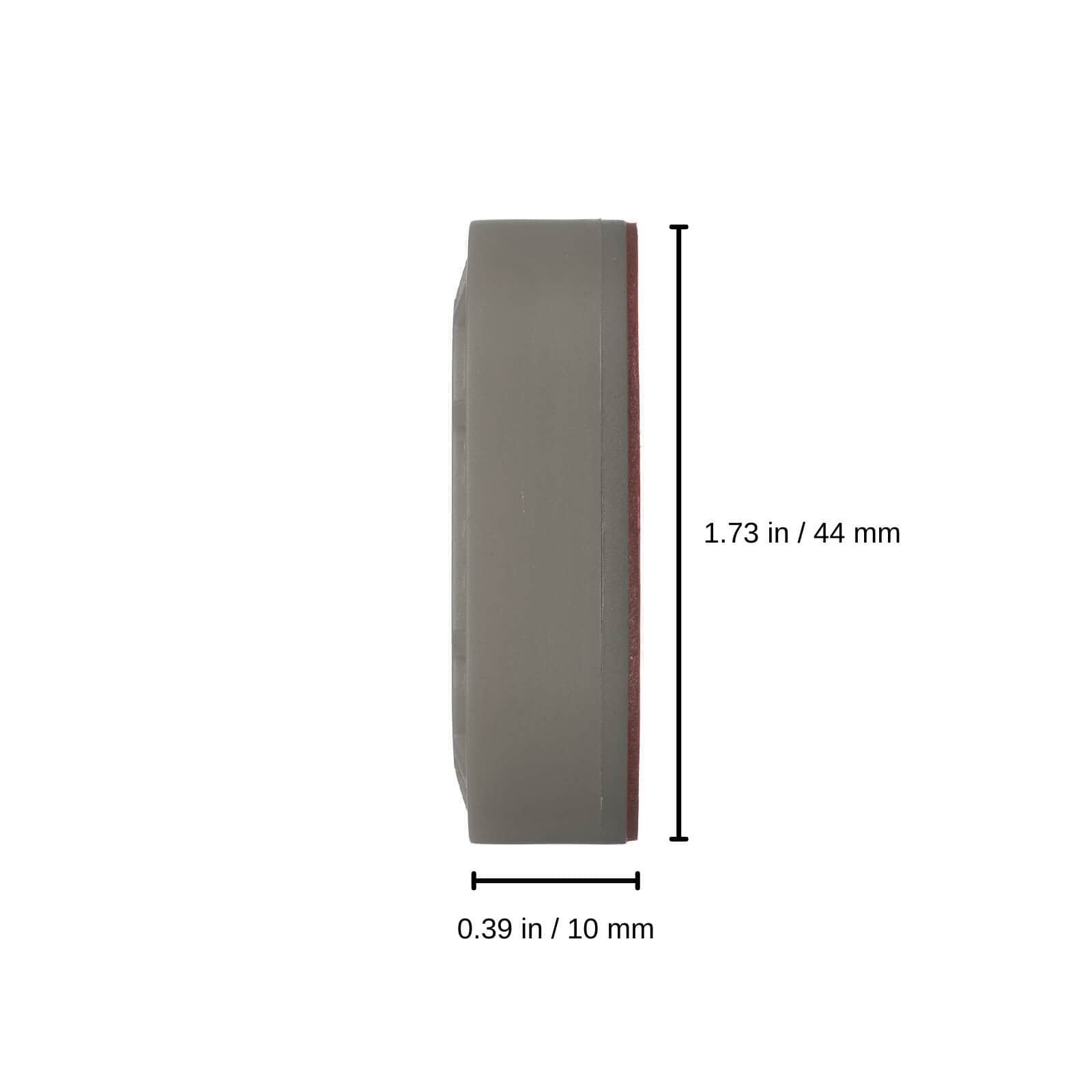 0.39 in / 10 mm x 1.73 / 44 mm color::Gray