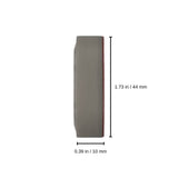0.39 in / 10 mm x 1.73 / 44 mm color::Gray