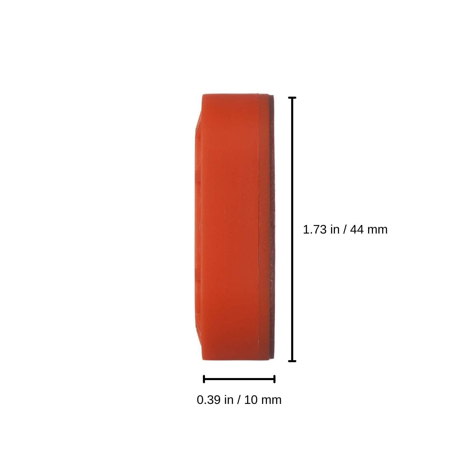 0.39 in / 10 mm x 1.73 in / 44 mm color::Orange