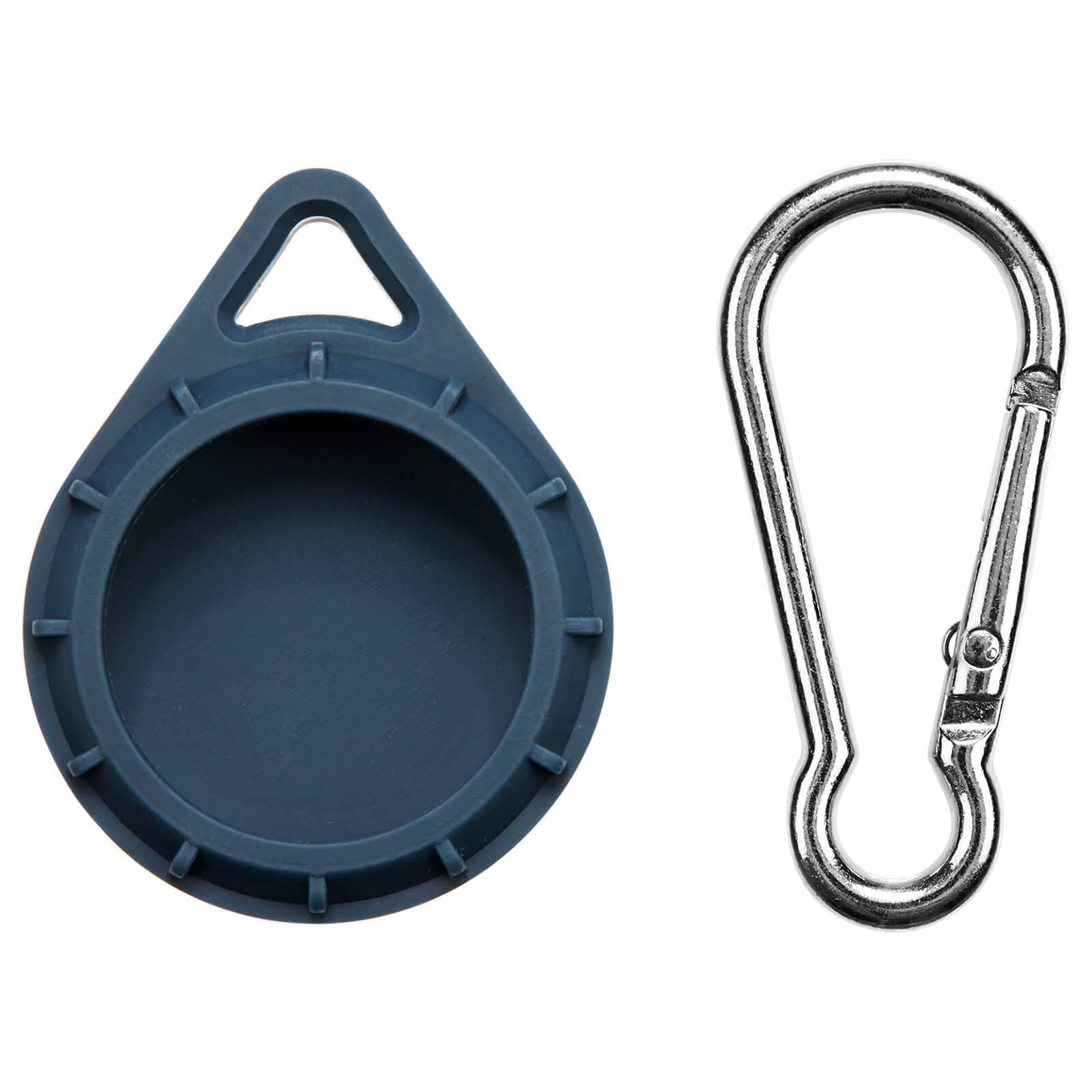 Empty AirTag holder detached from carabiner. color::Navy