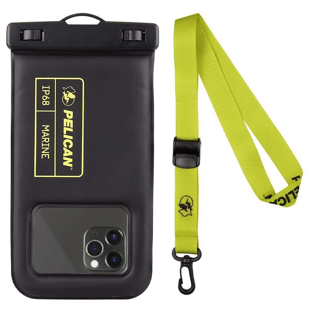 Neon lanyard attaches to pouch. color::Black/Hi Vis Yellow
