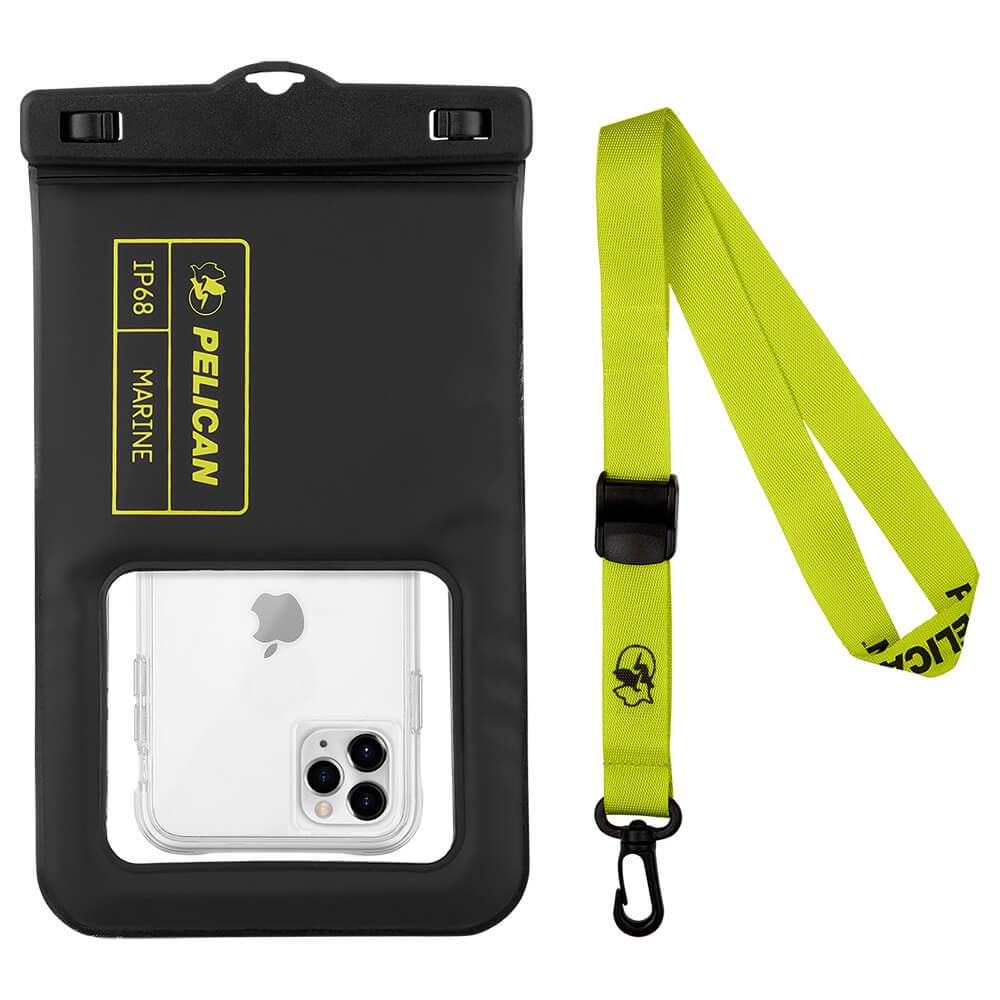 Neon Green lanyard to attach to pouch. color::Black/Hi Vis Yellow