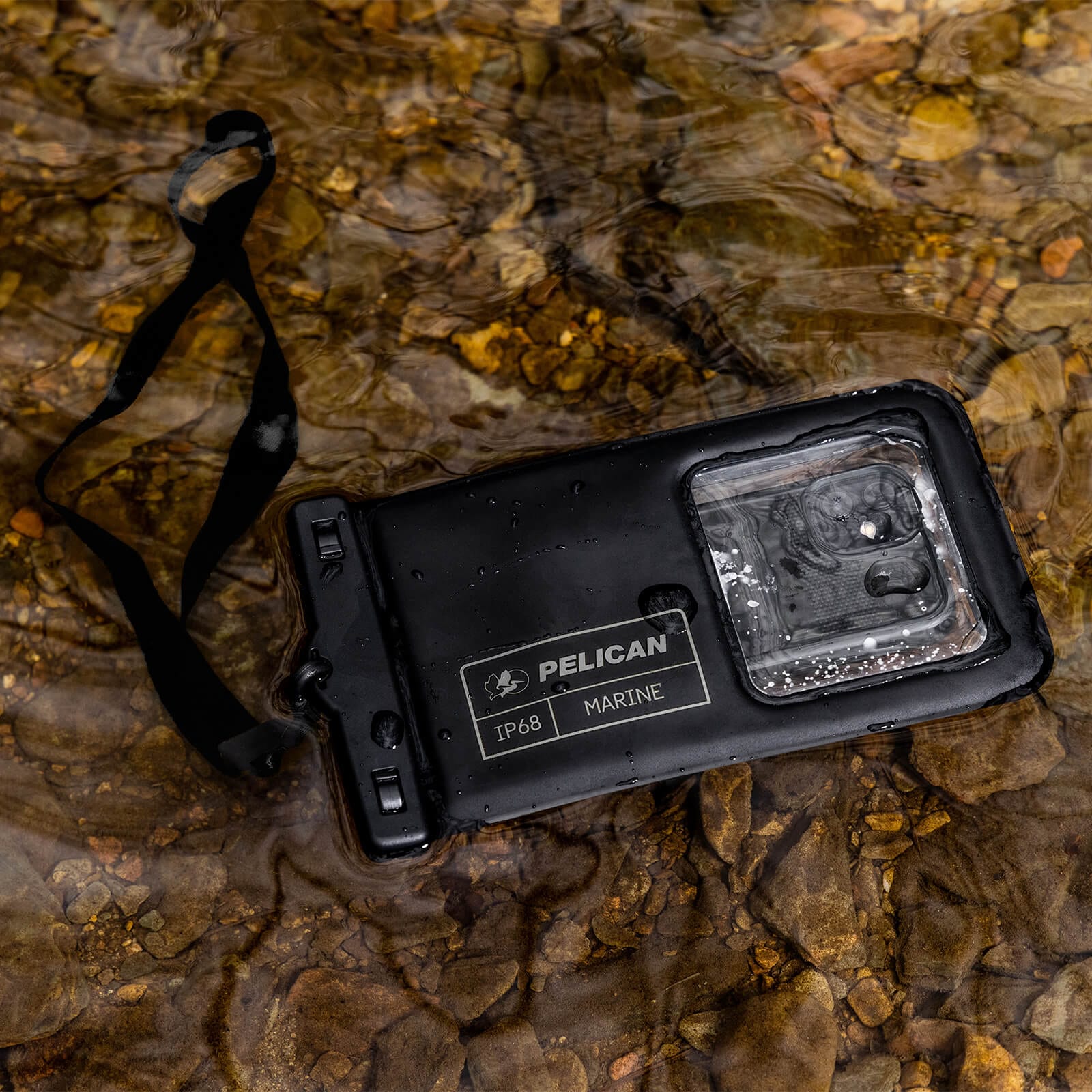 Pouch floating in water. Color::Stealth Black
