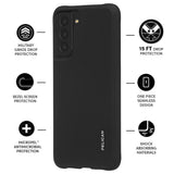 Features Military grade drop protection, bezel screen protection, Micropel Antimicrobial Protection, 15 ft Drop Protection, One Piece Seamless design, Shock Absorbing Materials. color::Black