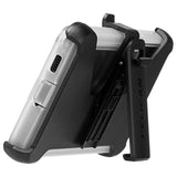 Pelican Voyager propped up on built-in kick stand horizontally. color::Clear