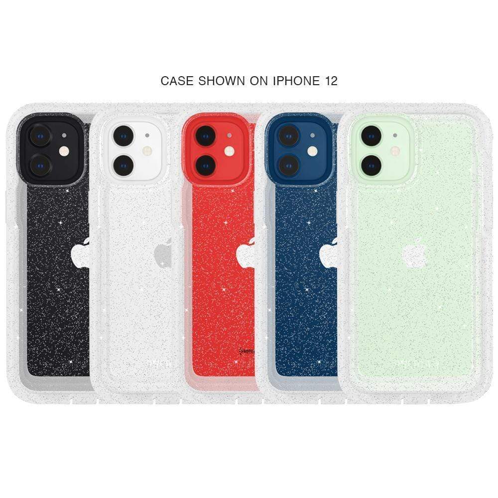 Case shown on iPhone 12. color::Sparkle